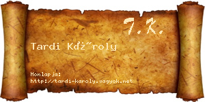 Tardi Károly névjegykártya