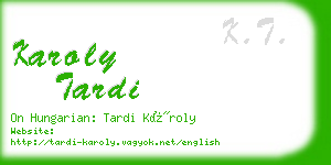 karoly tardi business card